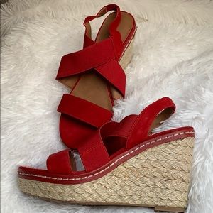 Franco Sarto Red Platform Sandals
